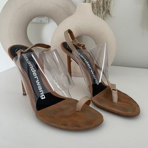 ALEXANDER WANG PVC STRAPPY SANDAL HEEL